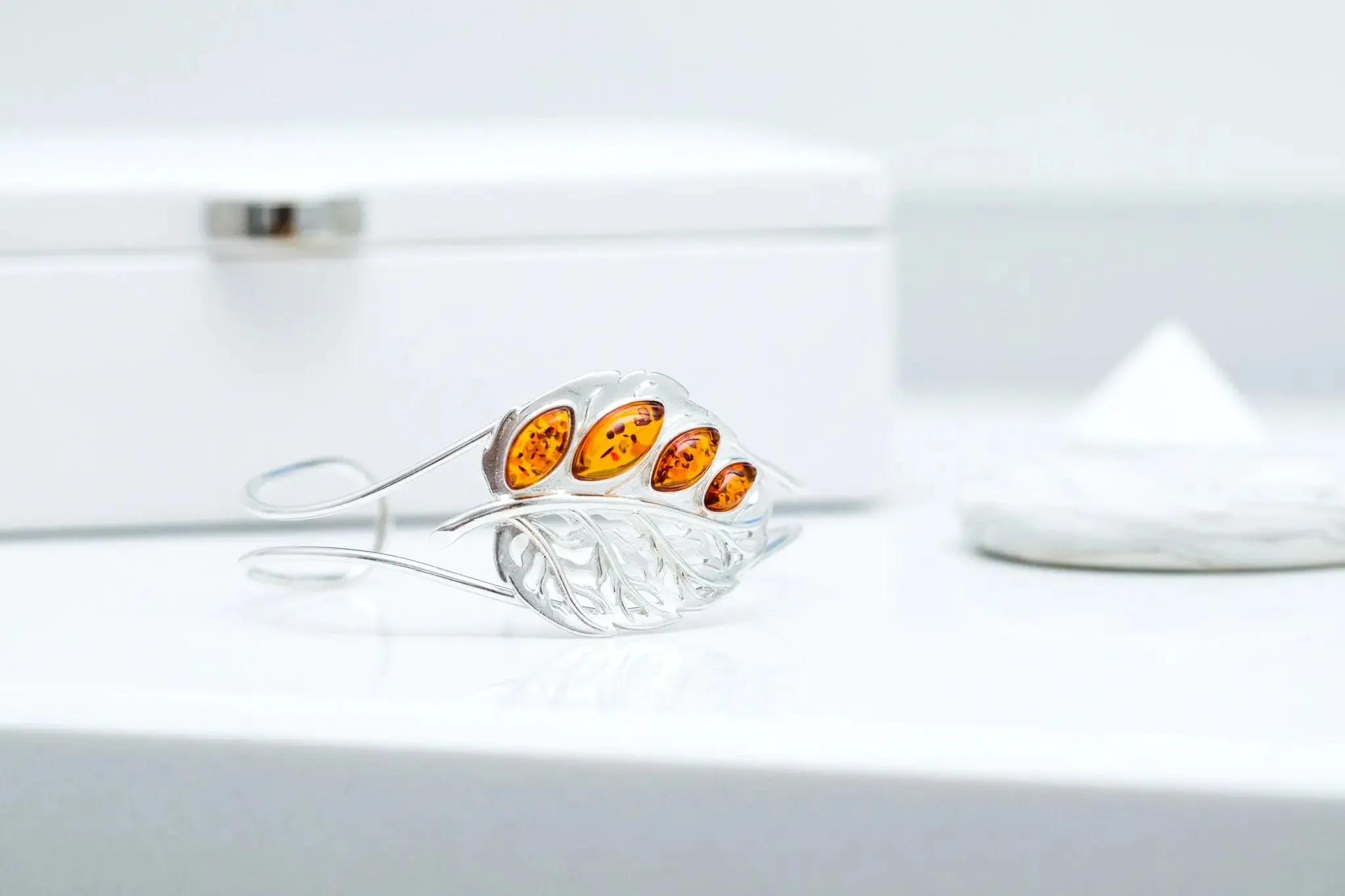 Silver Leaf Statement Arm Cuff