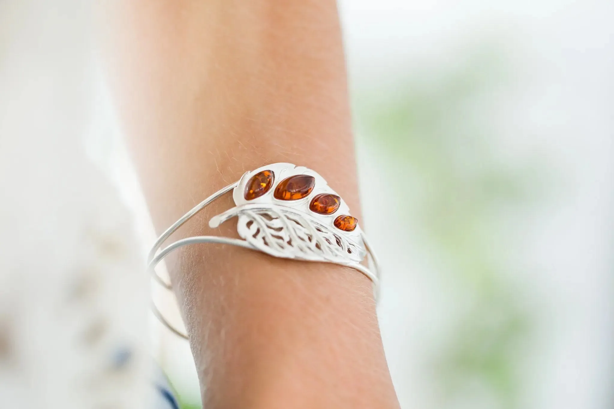 Silver Leaf Statement Arm Cuff