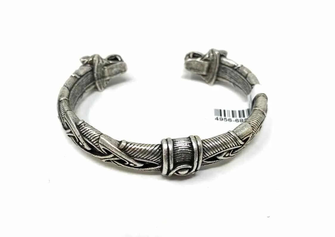 Silver-tone Cuff Dragon Bracelet