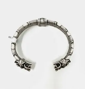 Silver-tone Cuff Dragon Bracelet