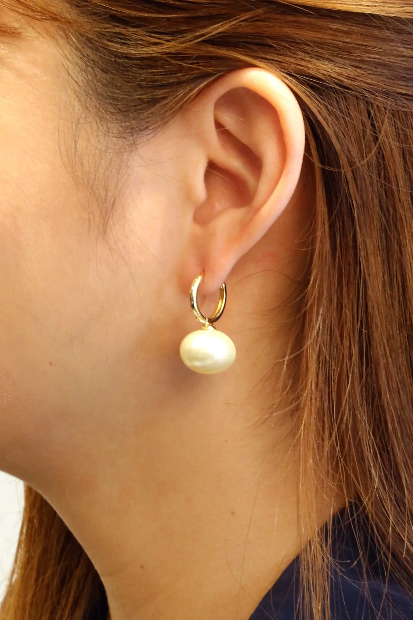 SJE310572 14K Dangling Pearl Earrings