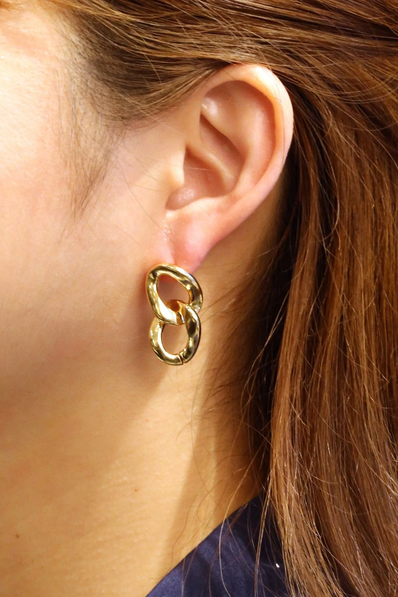 SJE310609 14K Link Dangle Post Earrings