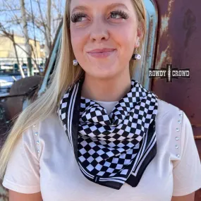 SMALL Black Checkered Out Wild Rag/Scarf