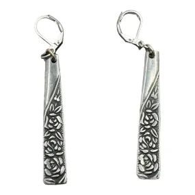 Spoon Earrings Made of Japan National Stainless Steel Silverware Antique Roses