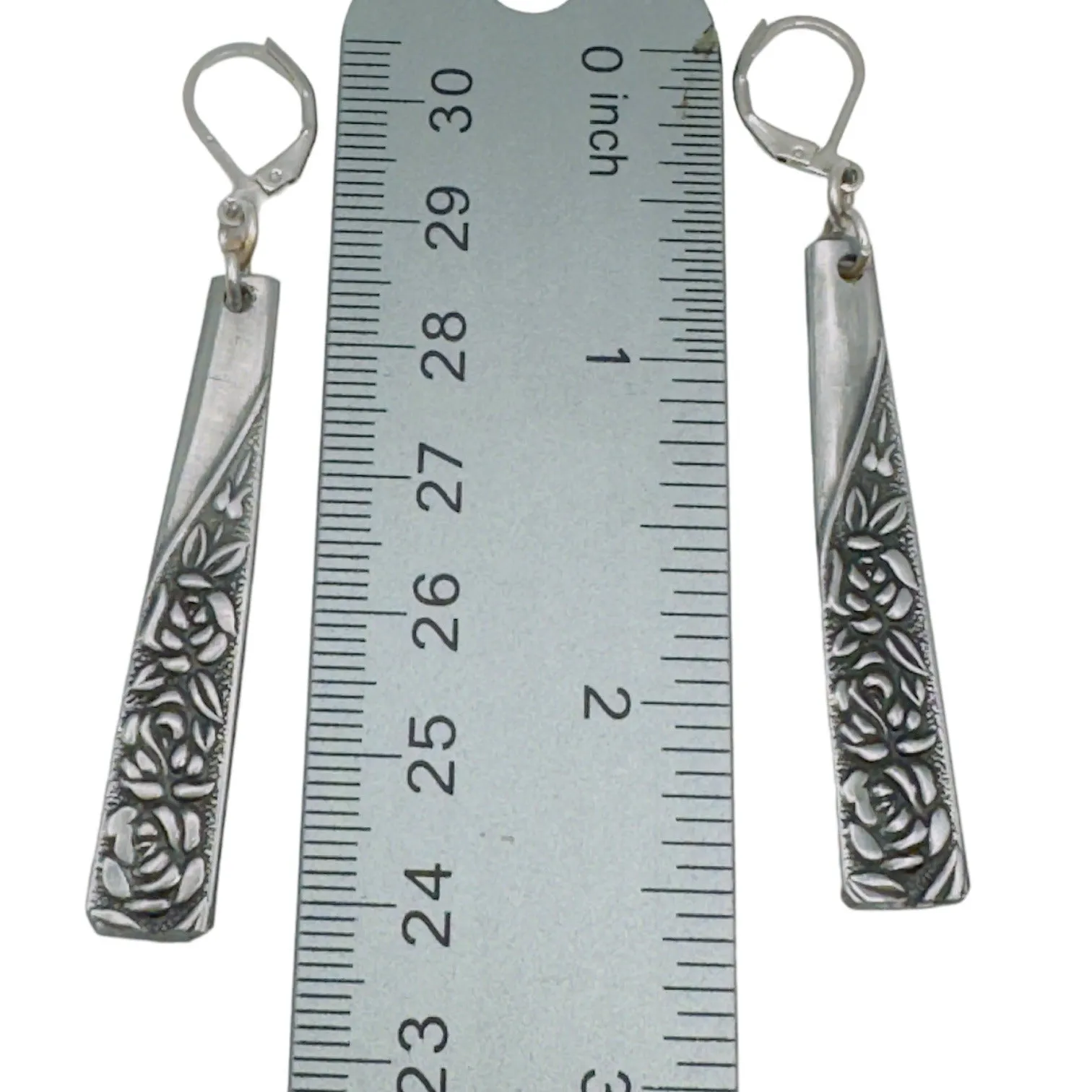 Spoon Earrings Made of Japan National Stainless Steel Silverware Antique Roses