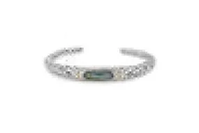 SS/18K OVAL LABRADORITE FLORAL