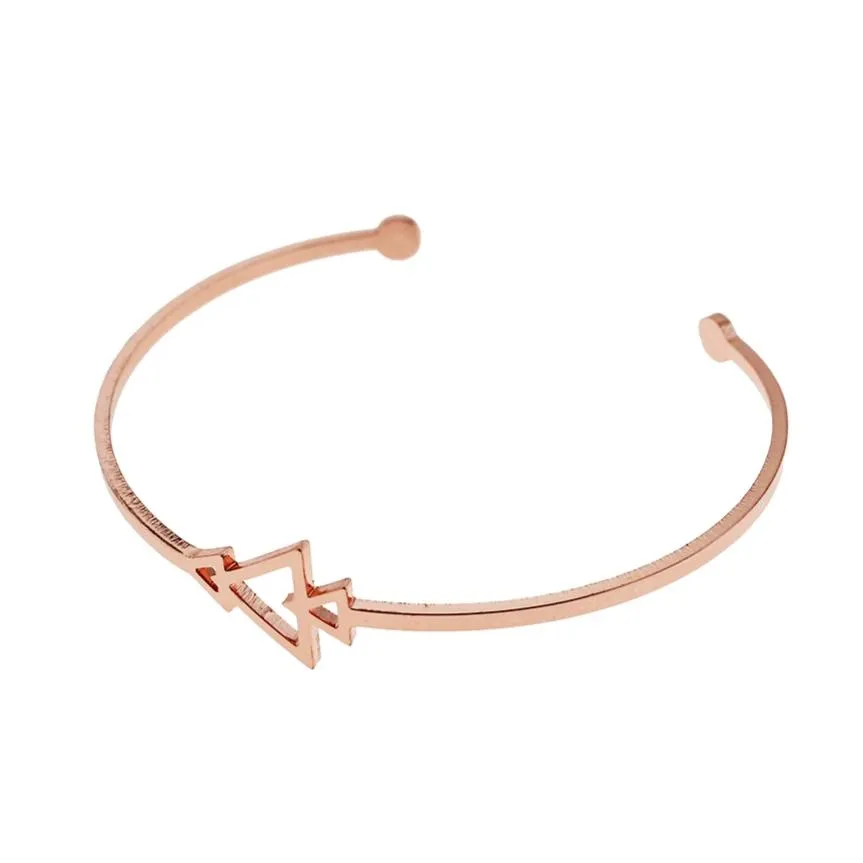 Stainless Steel Cuff Bangle - Geometric Design - 62mm - Choose Your Color!