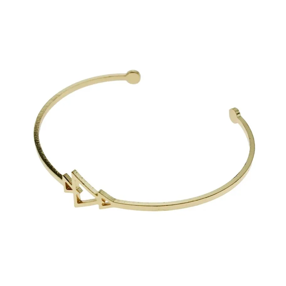 Stainless Steel Cuff Bangle - Geometric Design - 62mm - Choose Your Color!