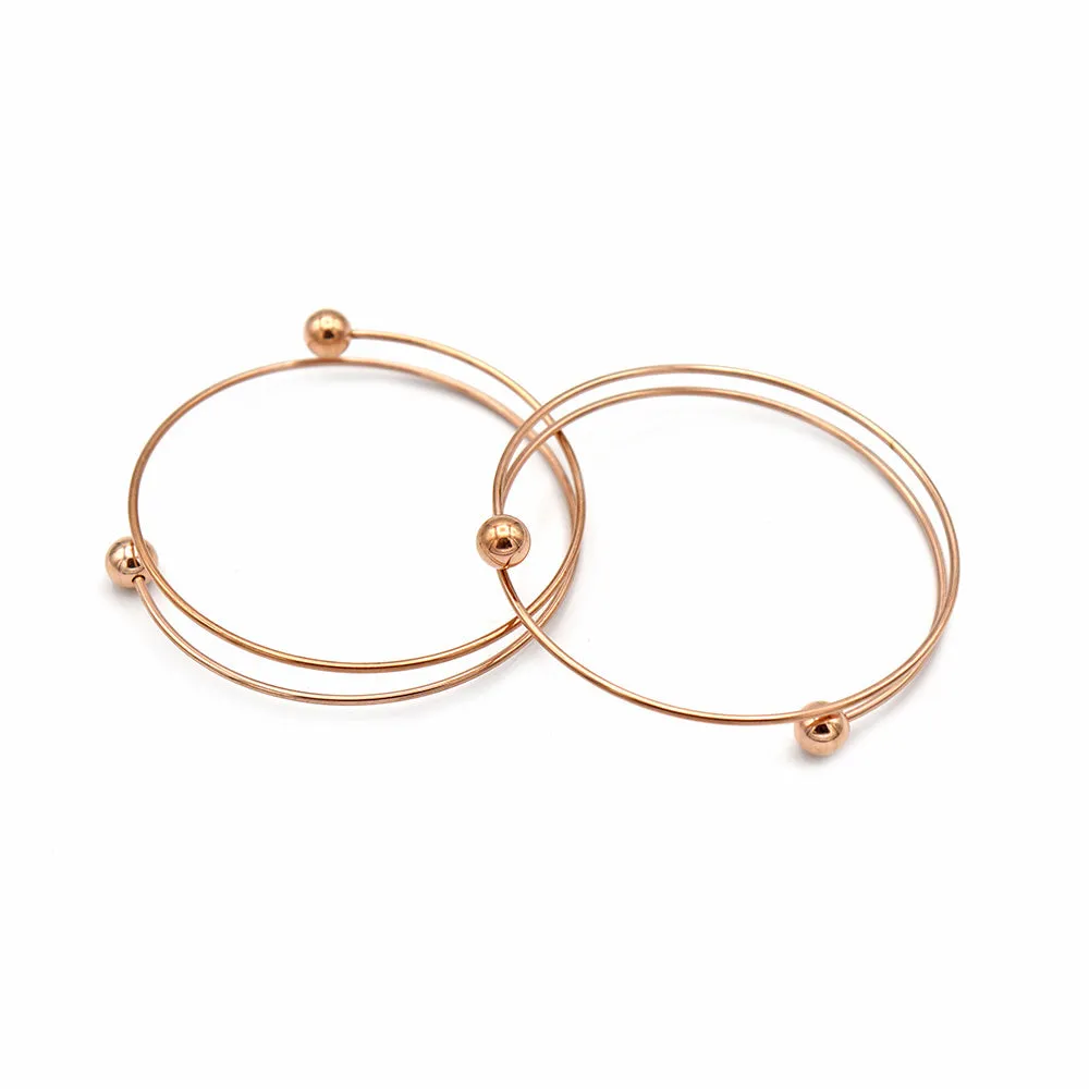 Stainless Steel Wrap Bangle - 60mm - 1.7mm Thick - Choose Your Tone & Quantity!