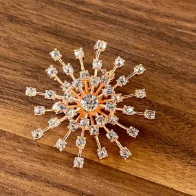 Starburst Special Occasion Brooch in Rose Gold and Cubic Zirconia