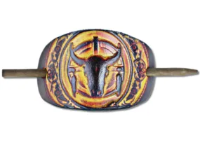 Steer Head Leather Hair Barrette