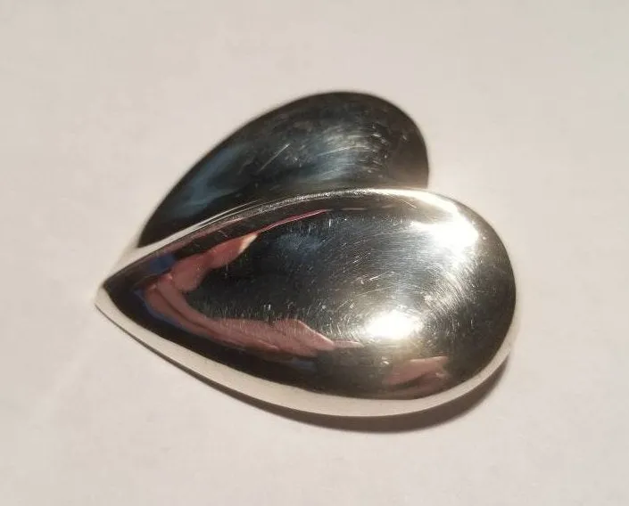 Sterling Silver Heart Brooch