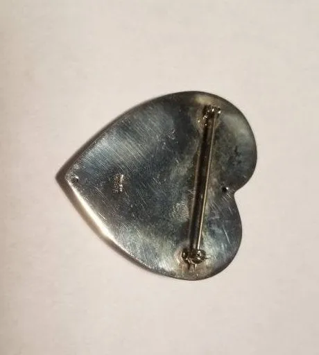Sterling Silver Heart Brooch