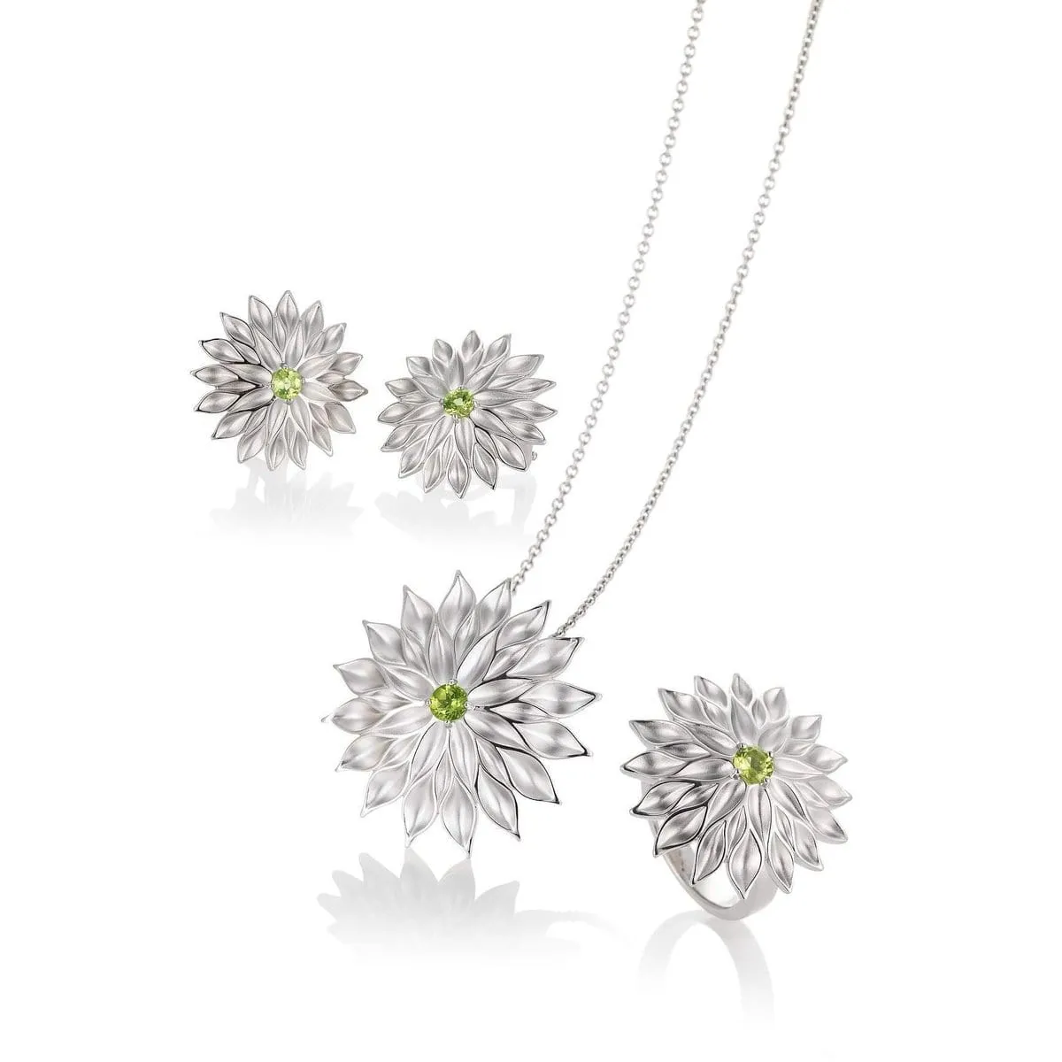 Sterling Silver Peridot Earrings - 02/03671-PE