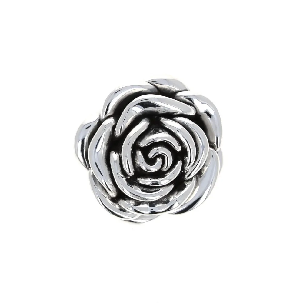 Sterling Silver Rose Pendant Necklace