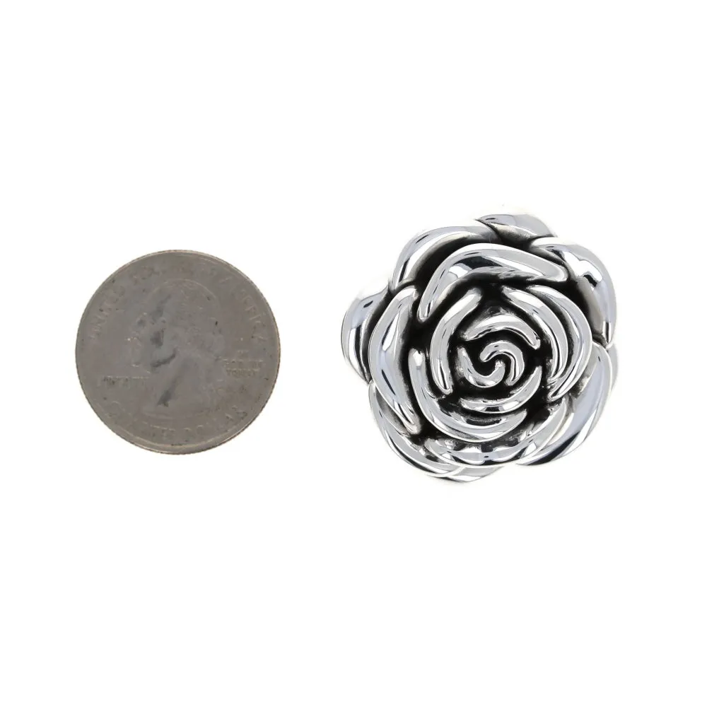 Sterling Silver Rose Pendant Necklace