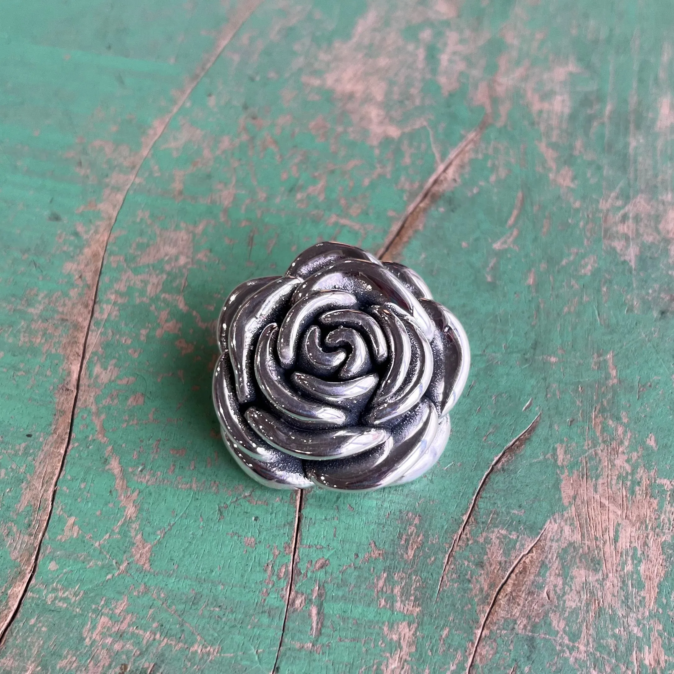 Sterling Silver Rose Pendant Necklace