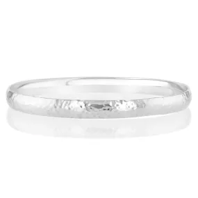 Sterling Silver Textured 6.6mm Wide 65mm Bangle