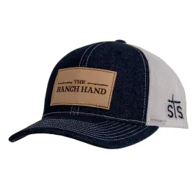 STS Ranchwear Men's The Ranch Hand Denim/White Mesh Ball Cap STS2212DNWHP