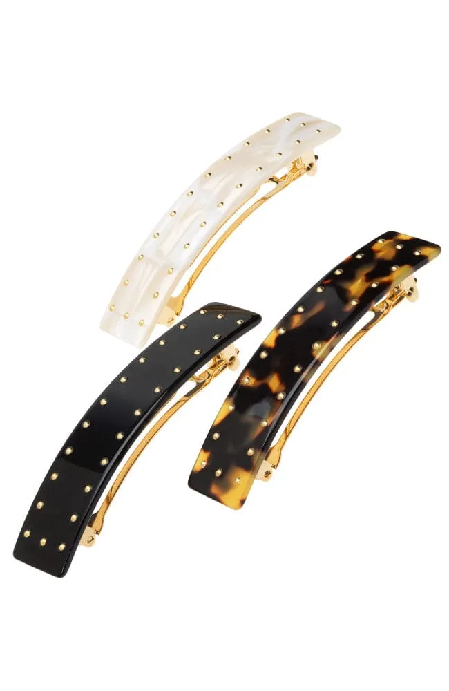 Studded Rectangle Barrette