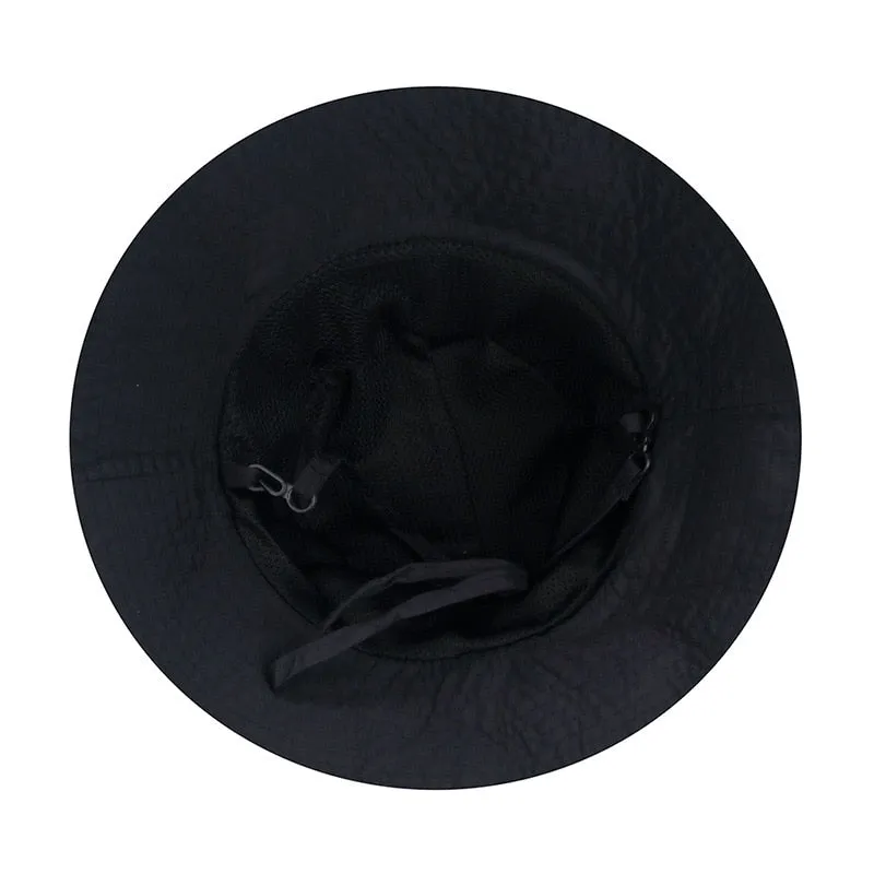 Summer Solid Bucket Hat for Women Men Outdoor Jungle Quick Dry Polyester Fisherman's Cap  Sun Protection Folded Hats