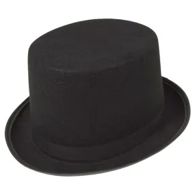 Tall Black Felt Top Hat