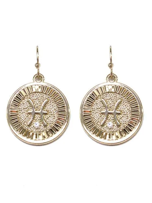 TE9513 Assorted 12 Piece Zodiac Sign Dangle Earring Pack