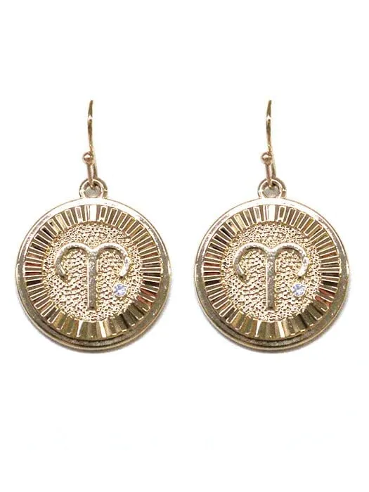 TE9513 Assorted 12 Piece Zodiac Sign Dangle Earring Pack