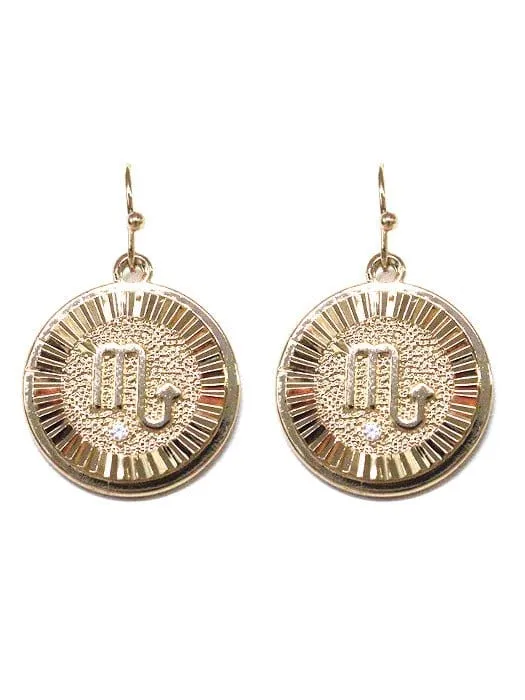 TE9513 Assorted 12 Piece Zodiac Sign Dangle Earring Pack