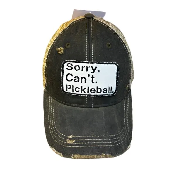 TEEK - Black Sorry. Can't.Pickleball Hat