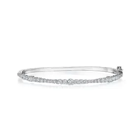 Thin Prong-Set Wave Bangle