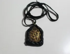 Tibetan Om Brass Pendant Necklace