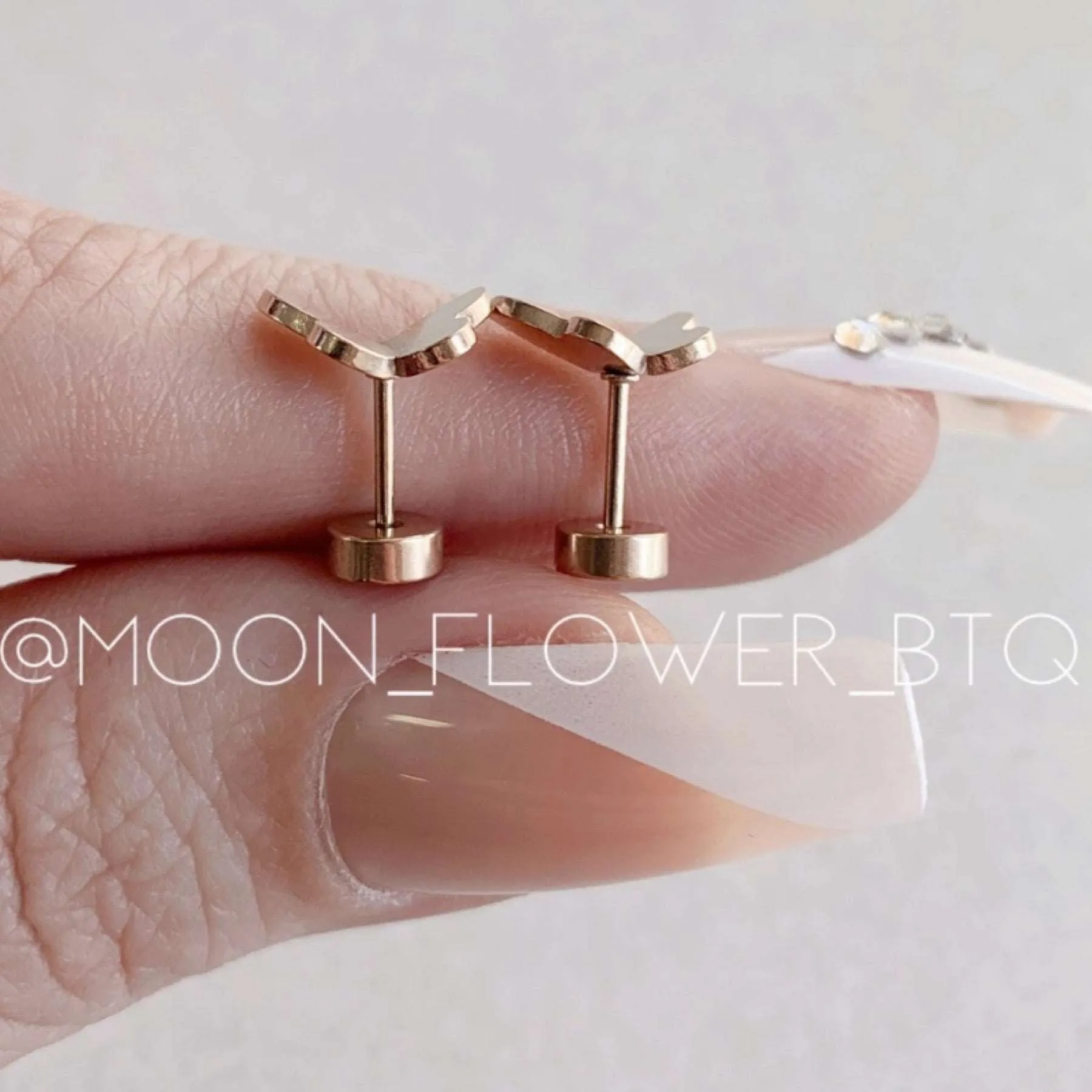 Tiny Rose Gold Butterfly Earrings