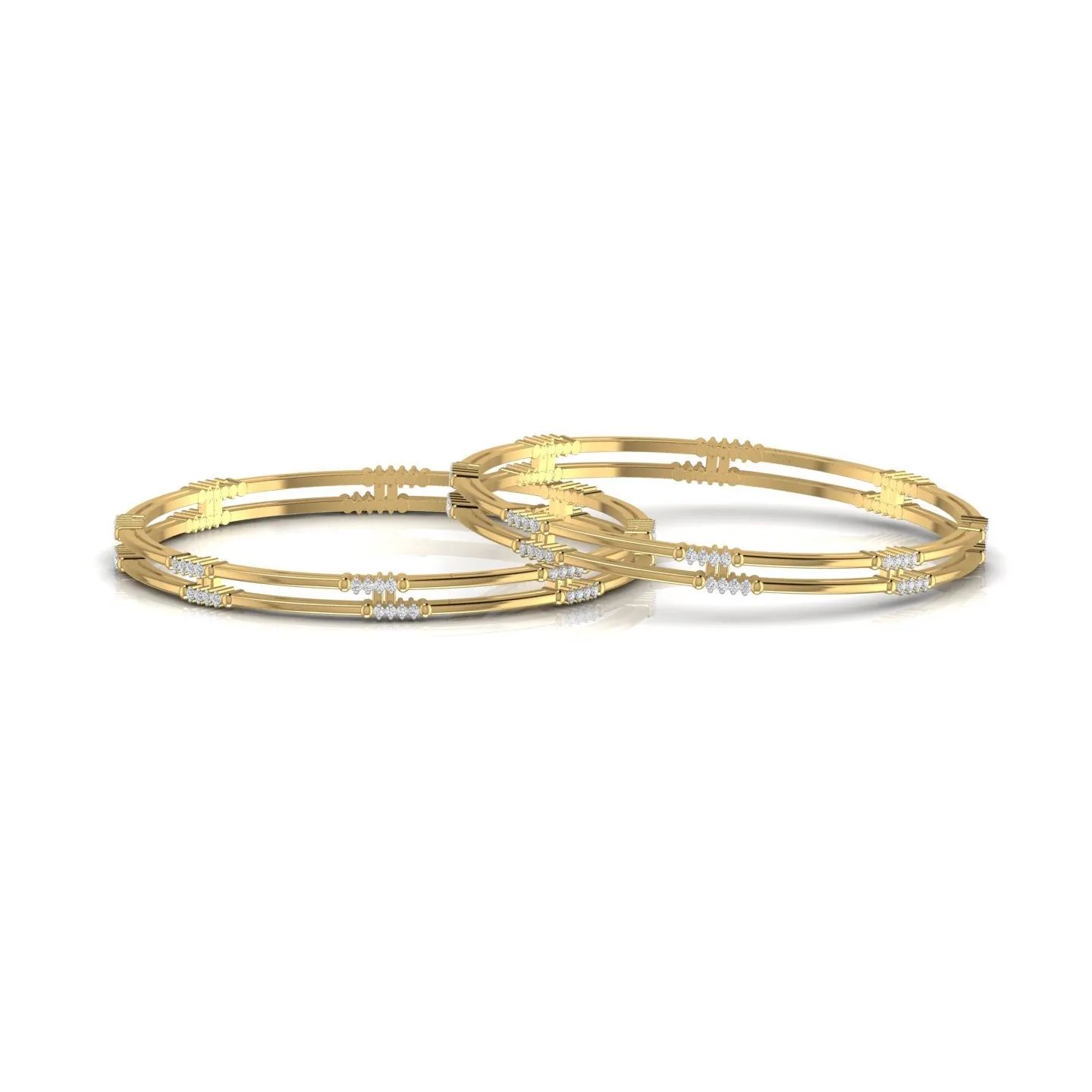 Two Layer Design Silver Bangle
