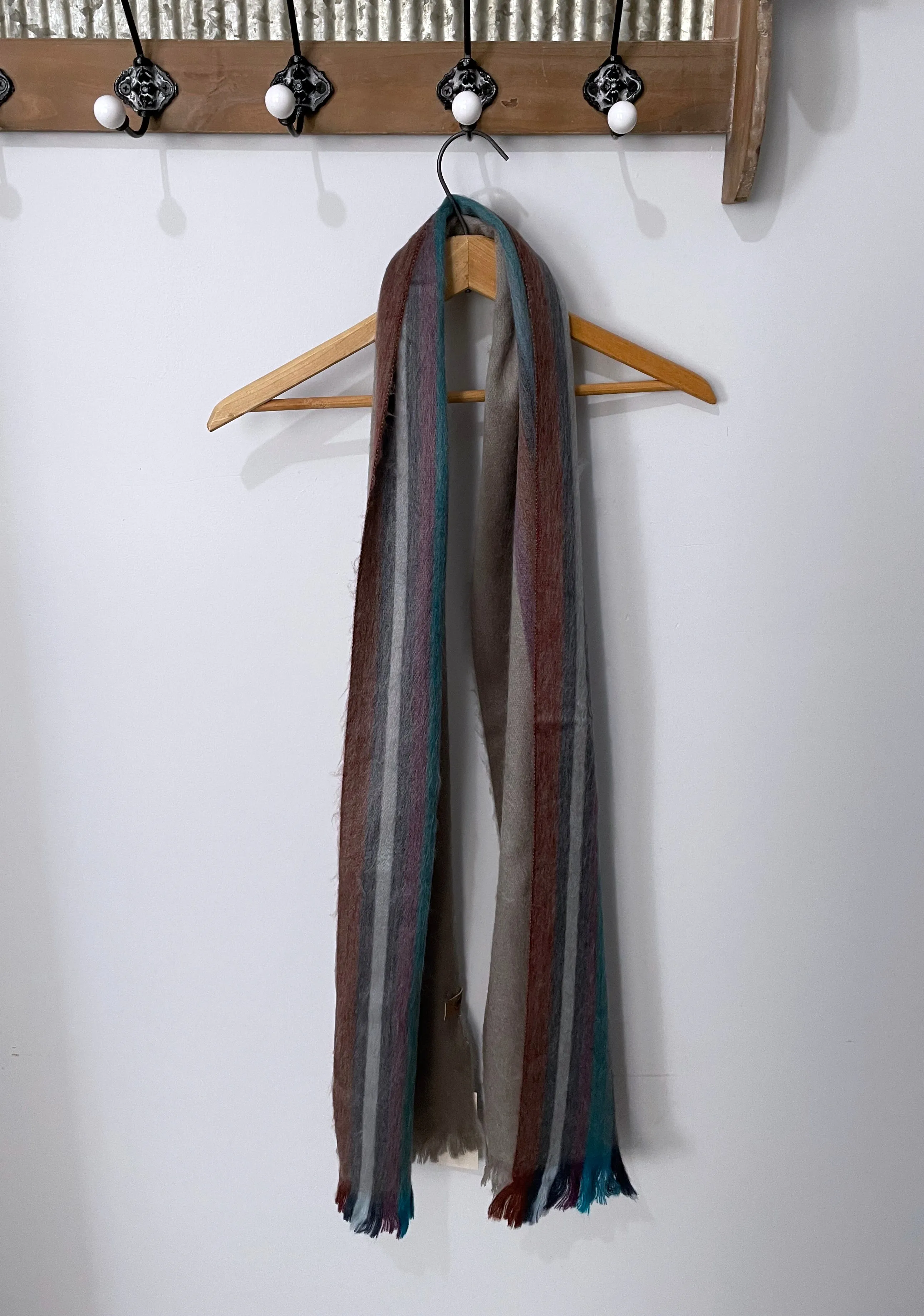 Unique Soft Cozy Alpaca Wool Scarf With Fringe