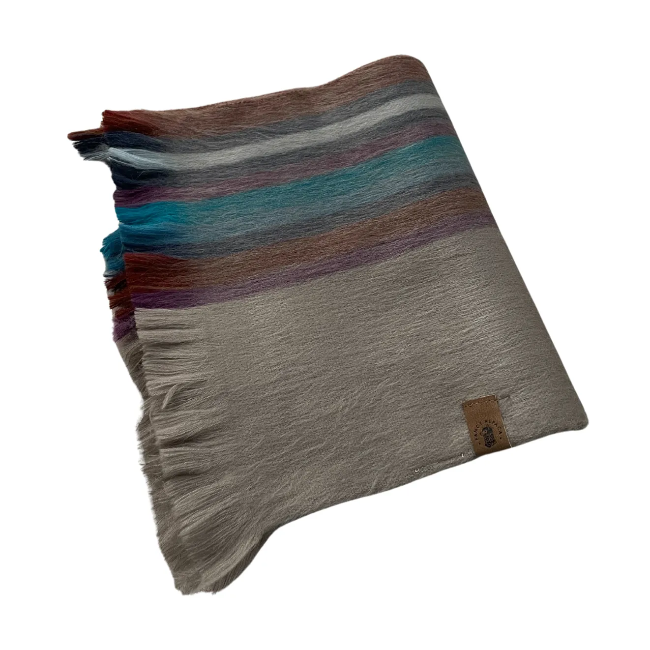 Unique Soft Cozy Alpaca Wool Scarf With Fringe