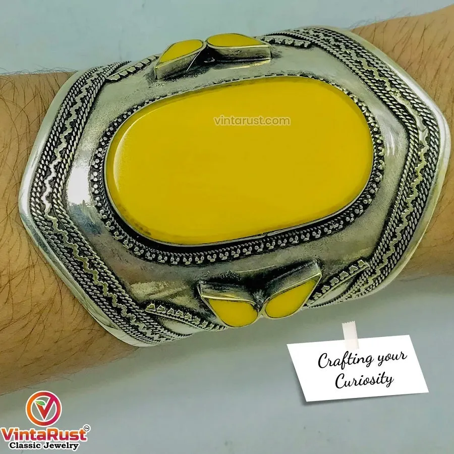 Vintage Tribal Cuff With Big Stones Bracelets