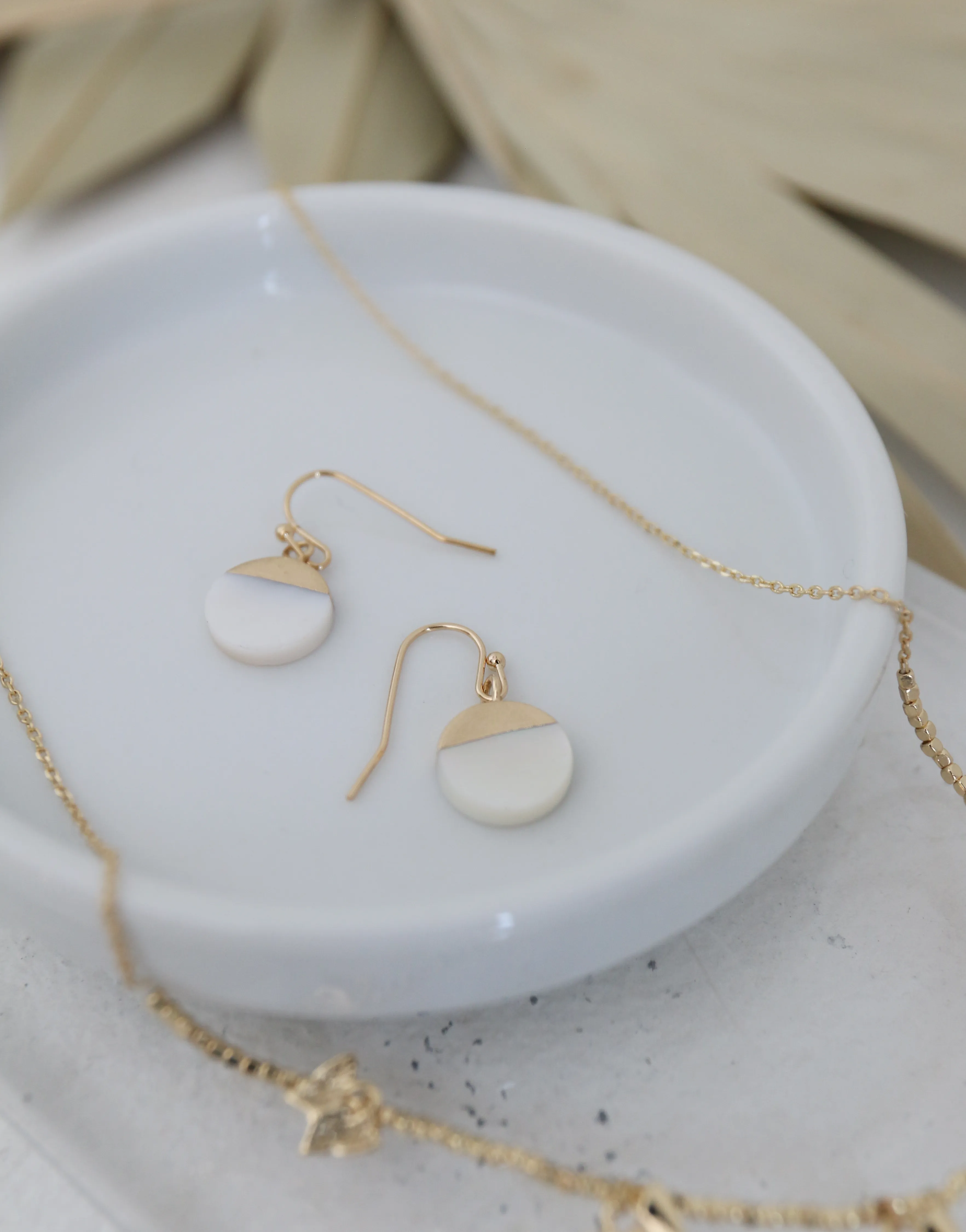 Waning Gold Dangle Earrings