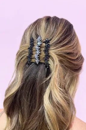 Water Fog Flower Crystal Hair Barrettes