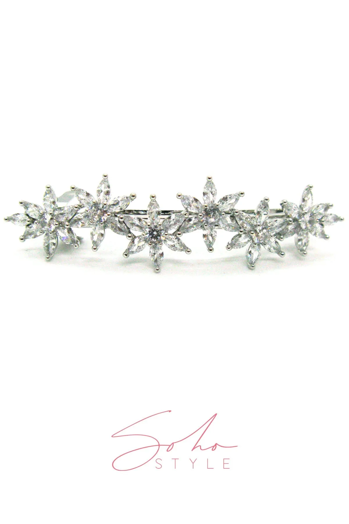 Water Fog Flower Crystal Hair Barrettes