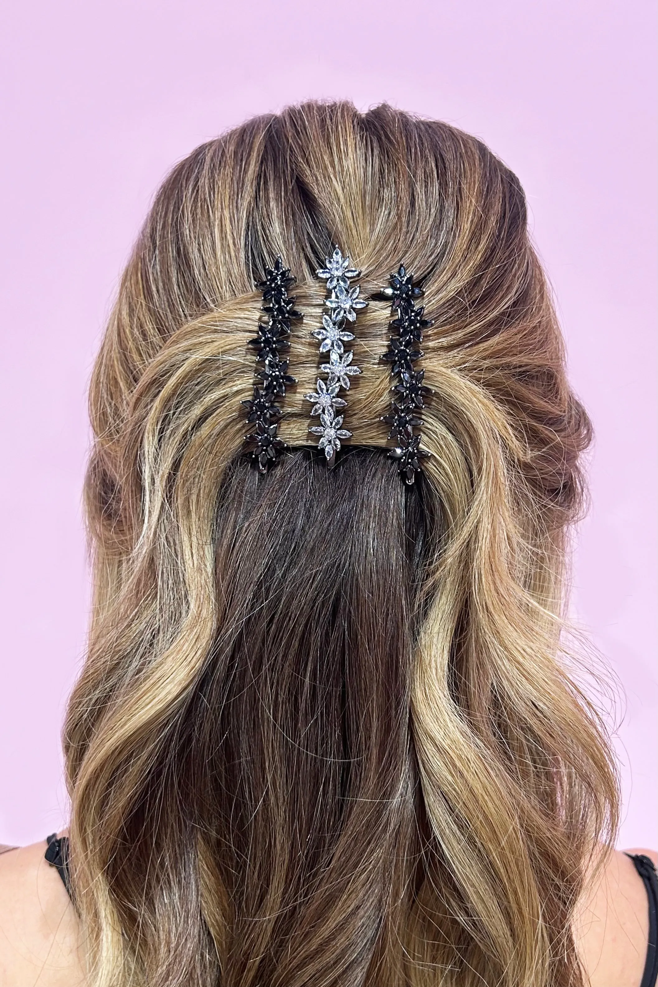 Water Fog Flower Crystal Hair Barrettes