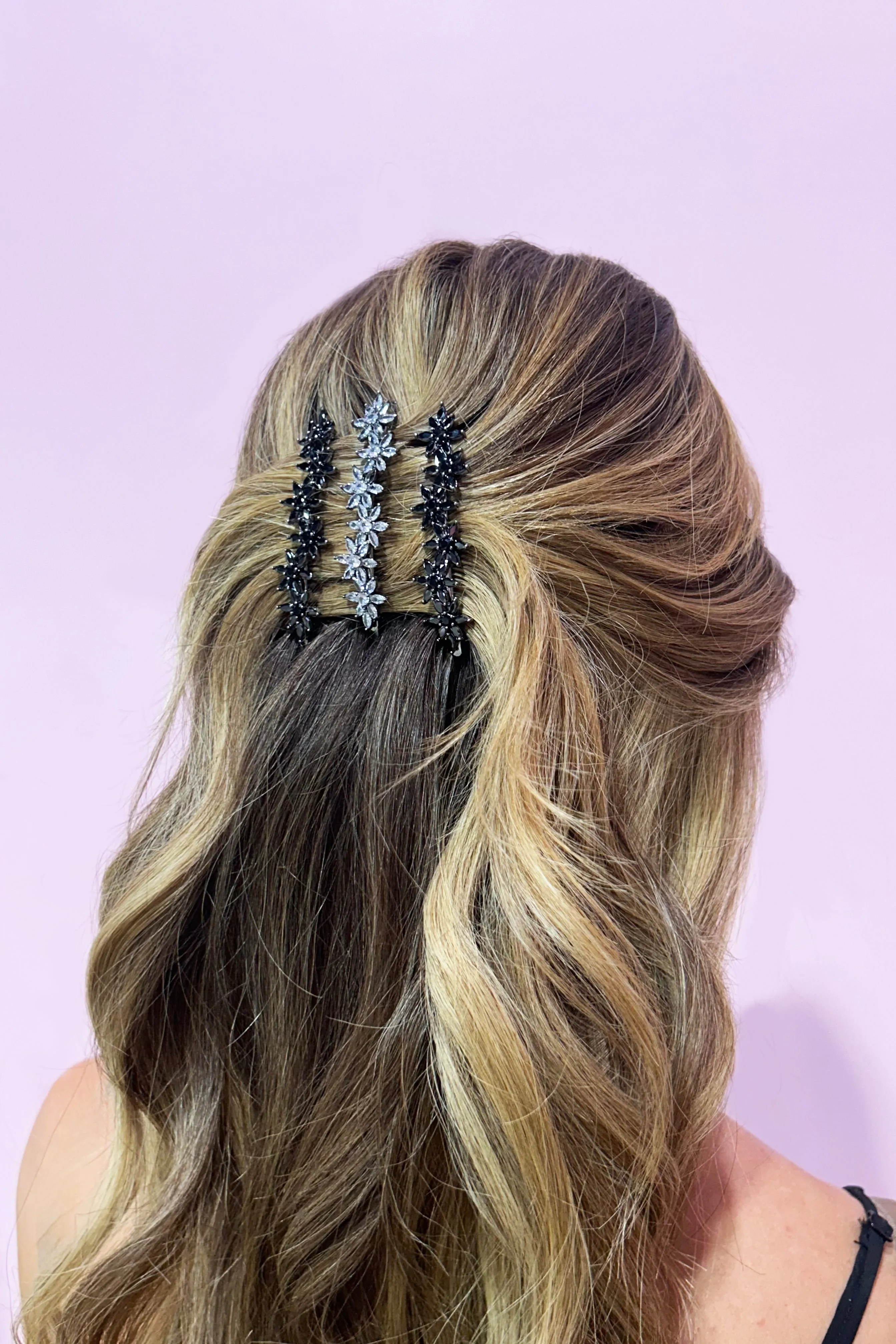 Water Fog Flower Crystal Hair Barrettes