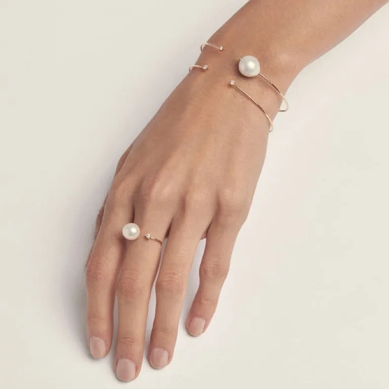 White Pearl and Diamond Cuff