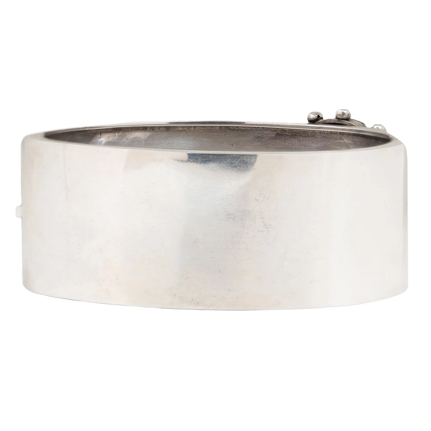 Wide Silver Belt Buckle Bangle