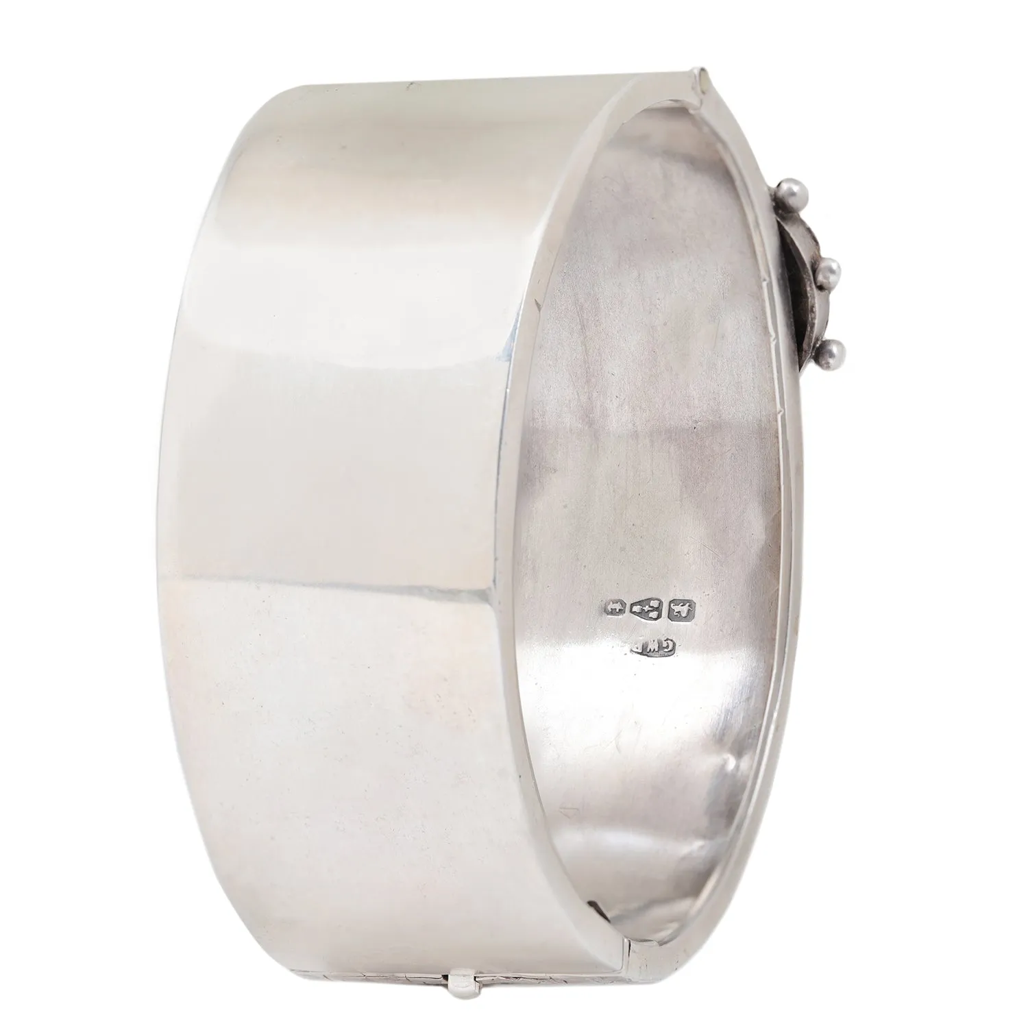 Wide Silver Belt Buckle Bangle