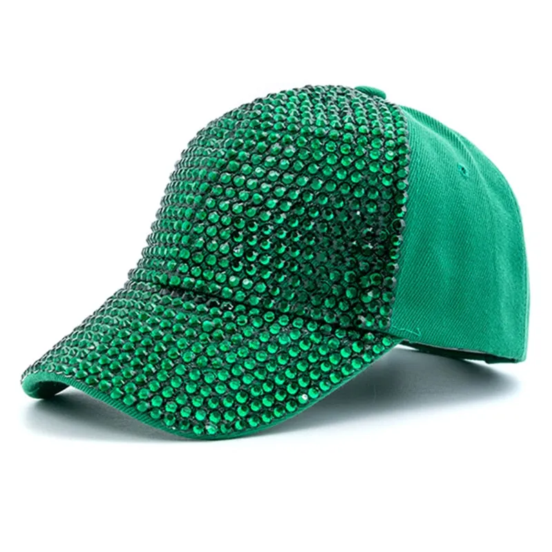 Women Diamond Inlay Cap Simple Plain Baseball Cap Female Adjustable Casual Outdoor Streetwear Fashion Hat