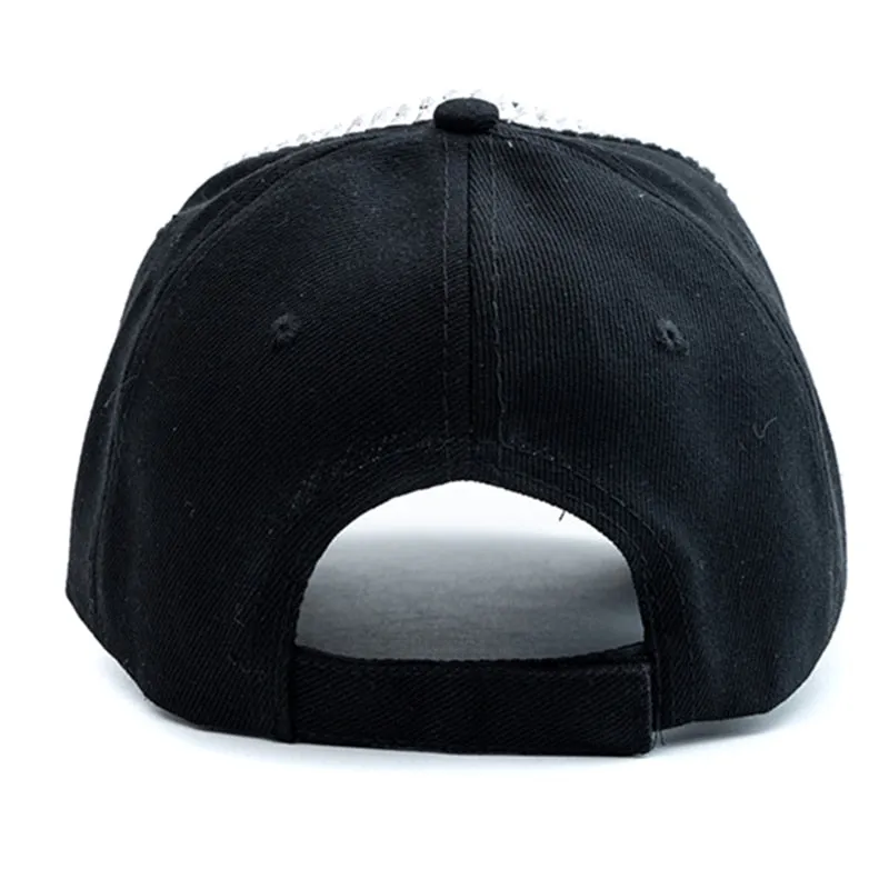 Women Diamond Inlay Cap Simple Plain Baseball Cap Female Adjustable Casual Outdoor Streetwear Fashion Hat