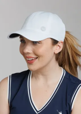 Women's High Ponytail Tech Hat | White