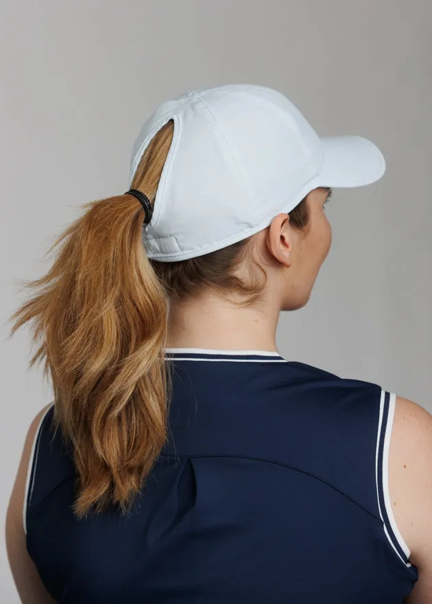 Women's High Ponytail Tech Hat | White
