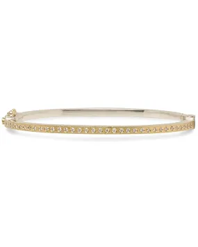 Yellow Gold Diamond Line Bangle Bracelet